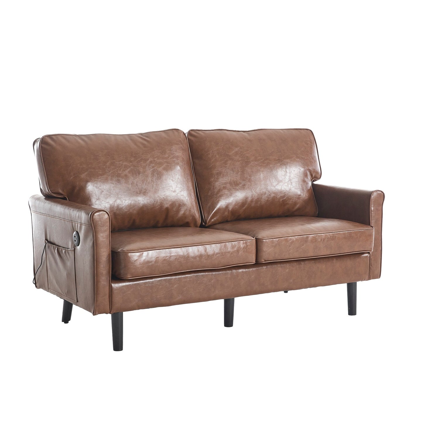 Loveseat Sofa, 2 Seater Sofa Couches for Living Room, Small Couch with USB & Removable Pillow Cover