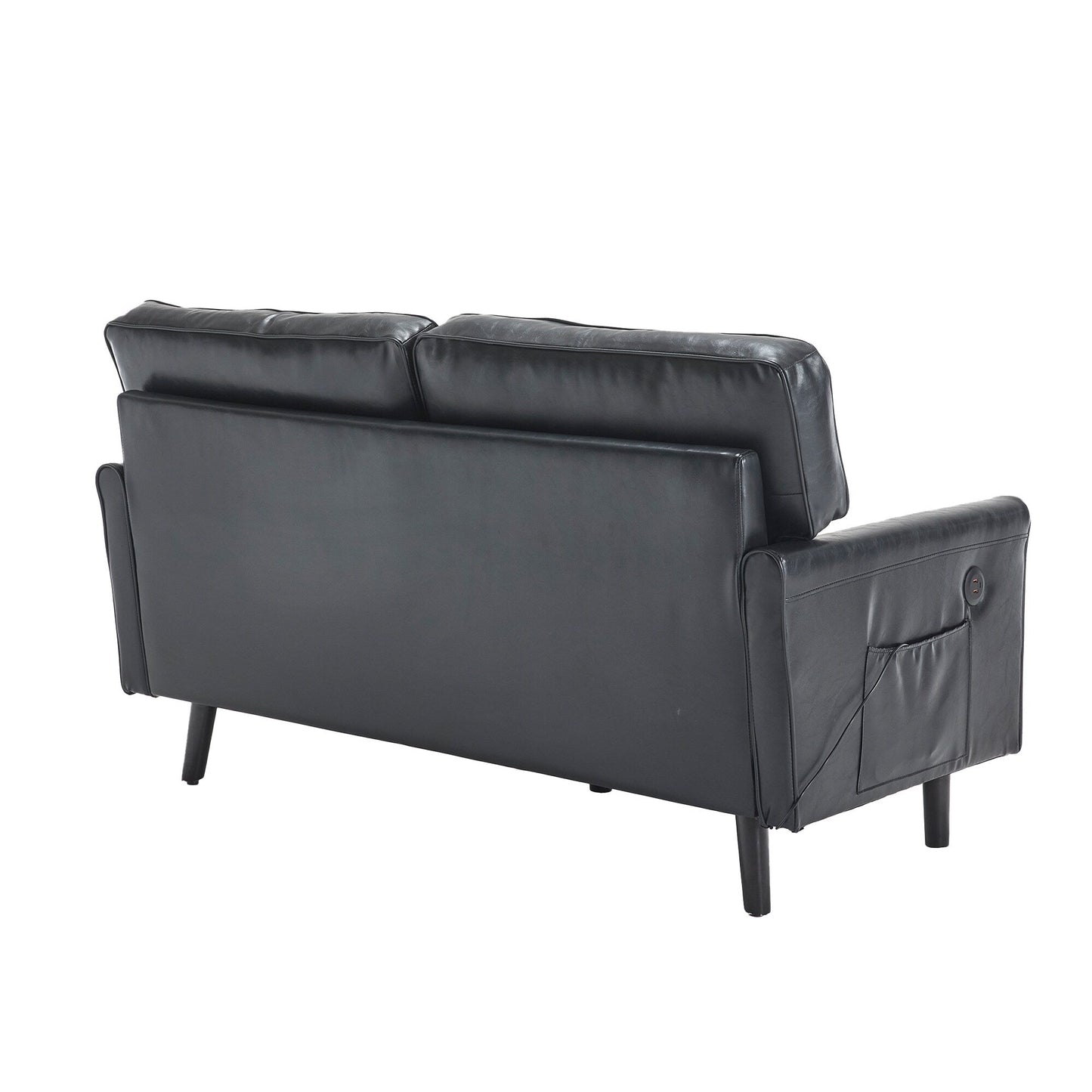 Loveseat Sofa, 2 Seater Sofa Couches for Living Room, Small Couch with USB & Removable Pillow Cover