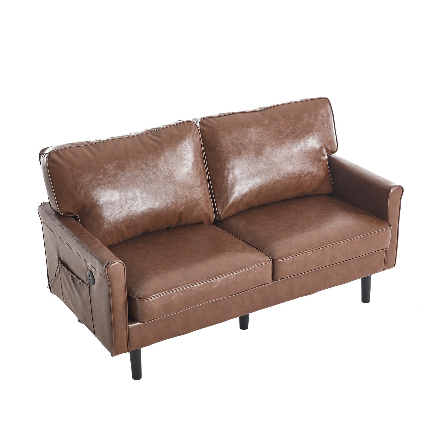 Loveseat Sofa, 2 Seater Sofa Couches for Living Room, Small Couch with USB & Removable Pillow Cover