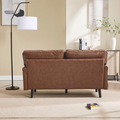 Loveseat Sofa, 2 Seater Sofa Couches for Living Room, Small Couch with USB & Removable Pillow Cover