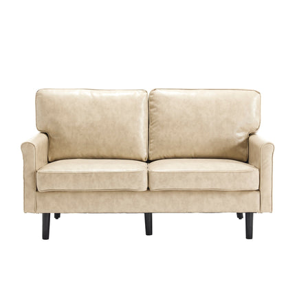 Loveseat Sofa, 2 Seater Sofa Couches for Living Room, Small Couch with USB & Removable Pillow Cover