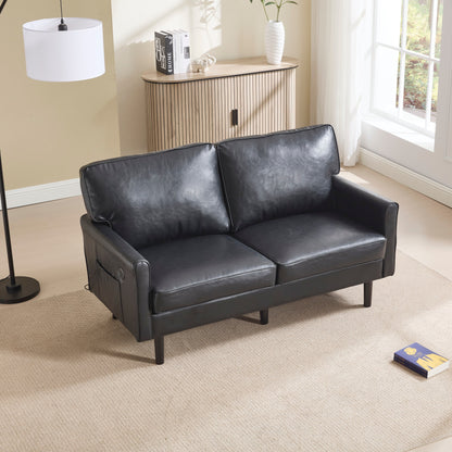 Loveseat Sofa, 2 Seater Sofa Couches for Living Room, Small Couch with USB & Removable Pillow Cover