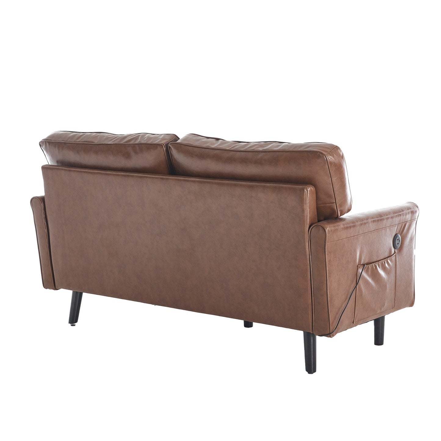 Loveseat Sofa, 2 Seater Sofa Couches for Living Room, Small Couch with USB & Removable Pillow Cover