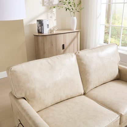 Loveseat Sofa, 2 Seater Sofa Couches for Living Room, Small Couch with USB & Removable Pillow Cover