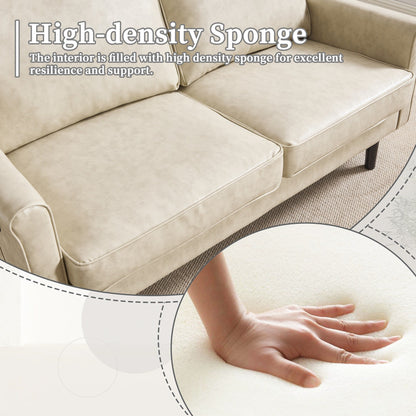 Loveseat Sofa, 2 Seater Sofa Couches for Living Room, Small Couch with USB & Removable Pillow Cover