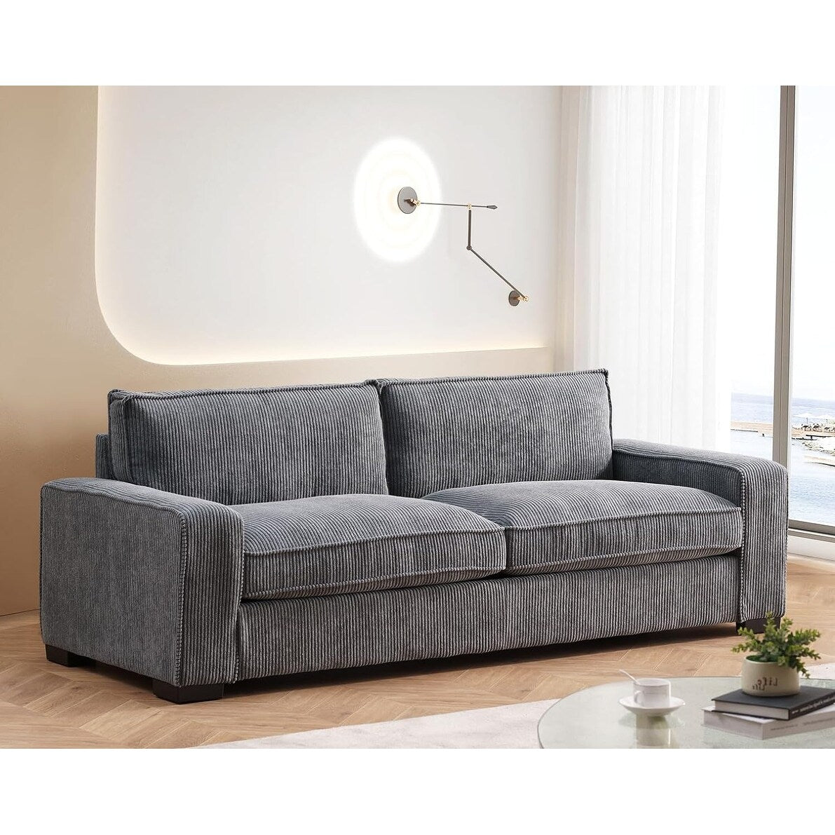 Luxe Corduroy Living Room Sofa