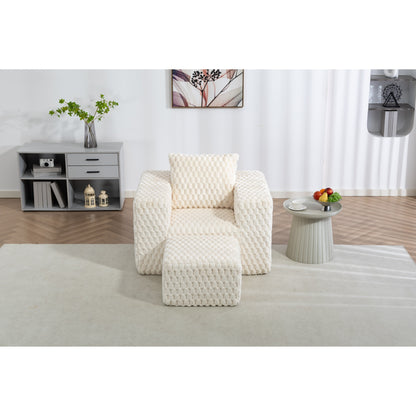 Luxurious Corduroy Fabric Lingge corduroy compression sofa with Ottoman