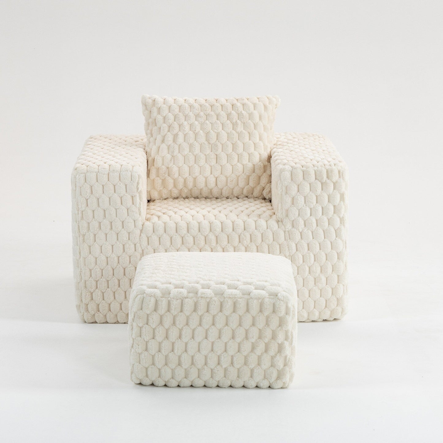 Luxurious Corduroy Fabric Lingge corduroy compression sofa with Ottoman