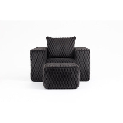Luxurious Corduroy Fabric Lingge corduroy compression sofa with Ottoman