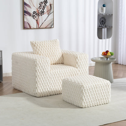 Luxurious Corduroy Fabric Lingge corduroy compression sofa with Ottoman