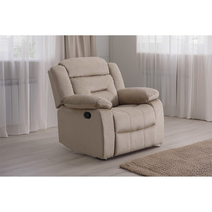 Luxurious Velvet Single Recliner with Plush Arm Pillows and Cushioned Headrest for Ultimate Relaxation