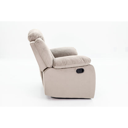 Luxurious Velvet Single Recliner with Plush Arm Pillows and Cushioned Headrest for Ultimate Relaxation