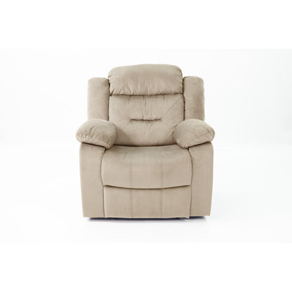 Luxurious Velvet Single Recliner with Plush Arm Pillows and Cushioned Headrest for Ultimate Relaxation