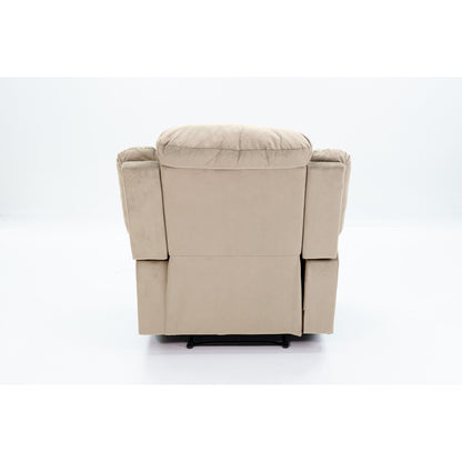 Luxurious Velvet Single Recliner with Plush Arm Pillows and Cushioned Headrest for Ultimate Relaxation