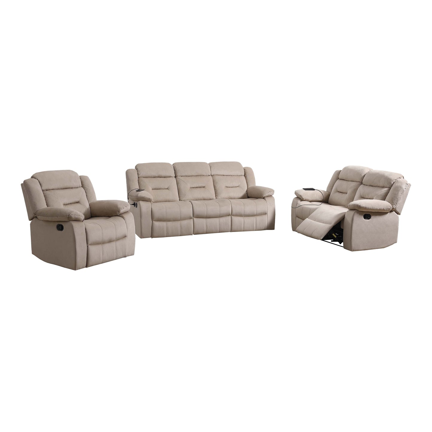 Luxurious Velvet Single Recliner with Plush Arm Pillows and Cushioned Headrest for Ultimate Relaxation