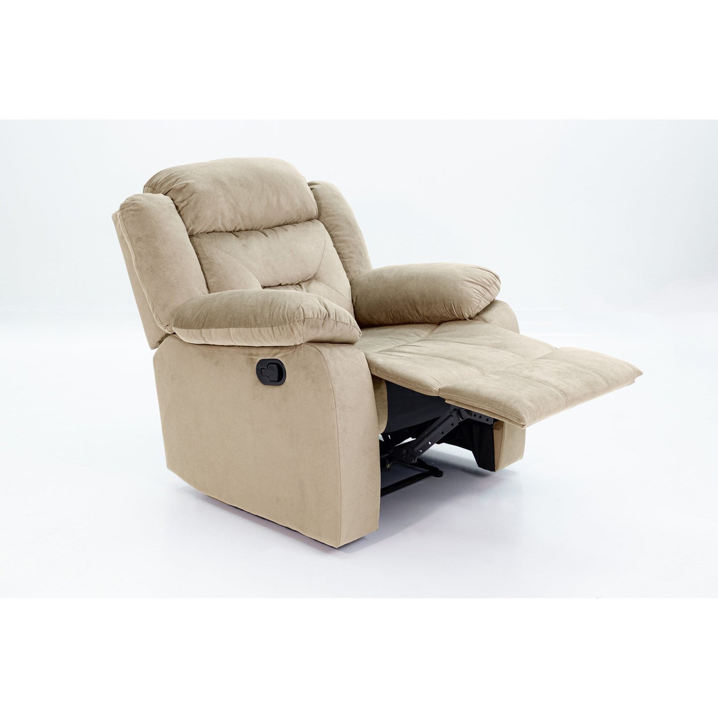 Luxurious Velvet Single Recliner with Plush Arm Pillows and Cushioned Headrest for Ultimate Relaxation