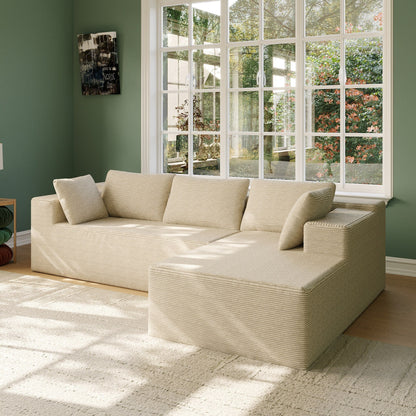 Luxurious and Comfortable Cream - colored Sectional Sofa