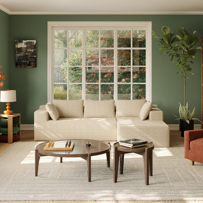 Luxurious and Comfortable Cream - colored Sectional Sofa