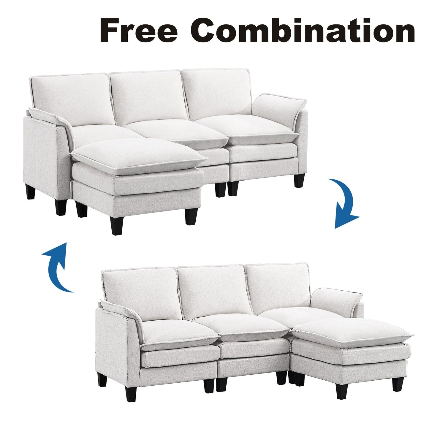 Luxury 3-Seater Sofa & Footstool â?Ultra-Plush, Multi-Room Comfort