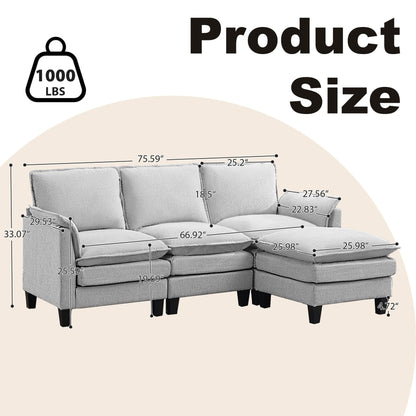 Luxury 3-Seater Sofa & Footstool â?Ultra-Plush, Multi-Room Comfort