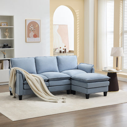 Luxury 3-Seater Sofa & Footstool â?Ultra-Plush, Multi-Room Comfort