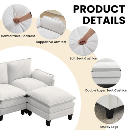 Luxury 4-Seater Sofa & Footstool â?Ultra-Plush, Multi-Room Comfort