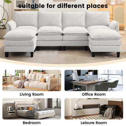 Luxury 4-Seater Sofa & Footstool â?Ultra-Plush, Multi-Room Comfort