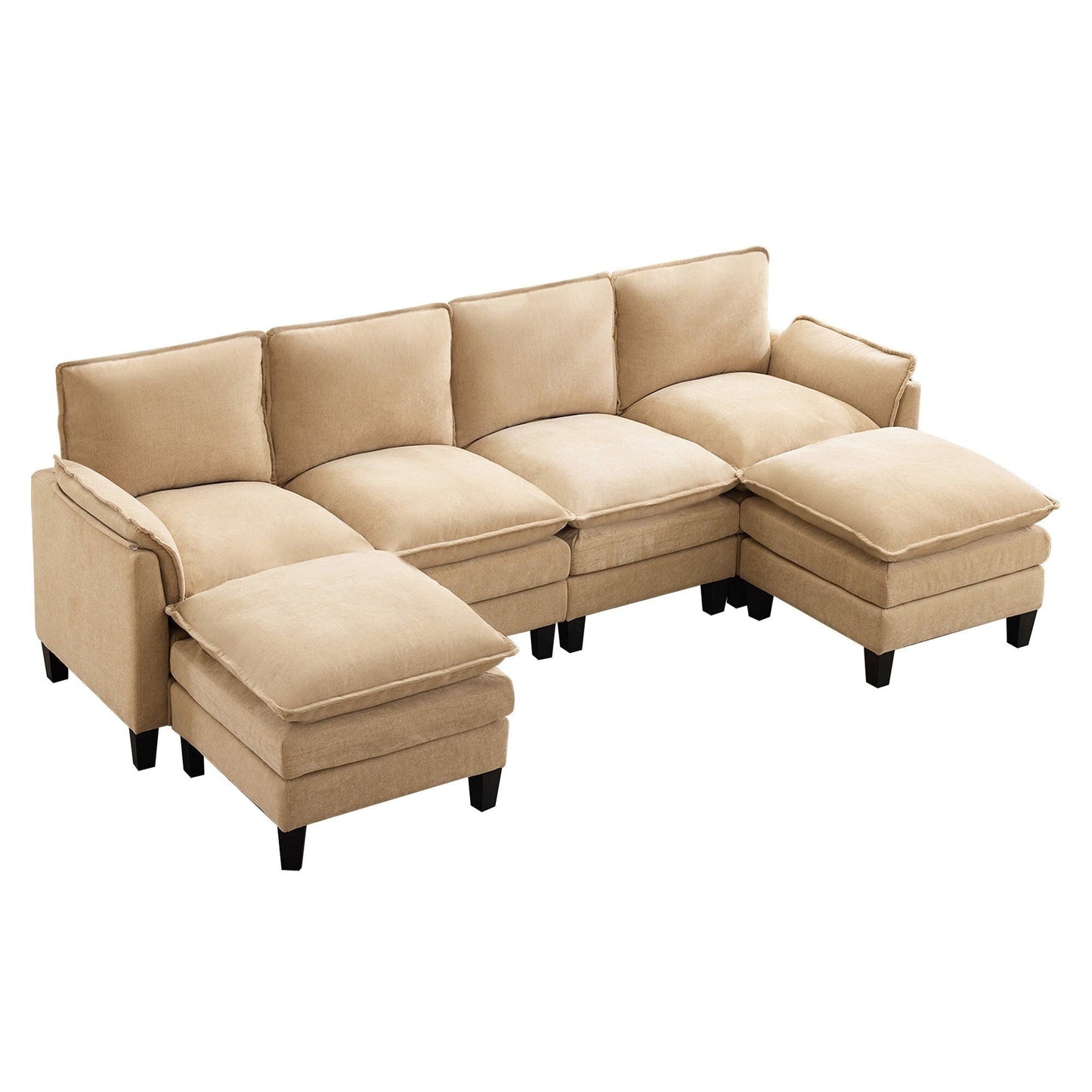 Luxury 4-Seater Sofa & Footstool â?Ultra-Plush, Multi-Room Comfort
