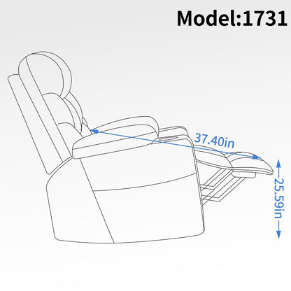 Lving Room Fabric Power Lift Recliner Chair for Elderly, Heavy Duty Motion Mechanism w/Massage and Lumbar Heating, Cup Holders