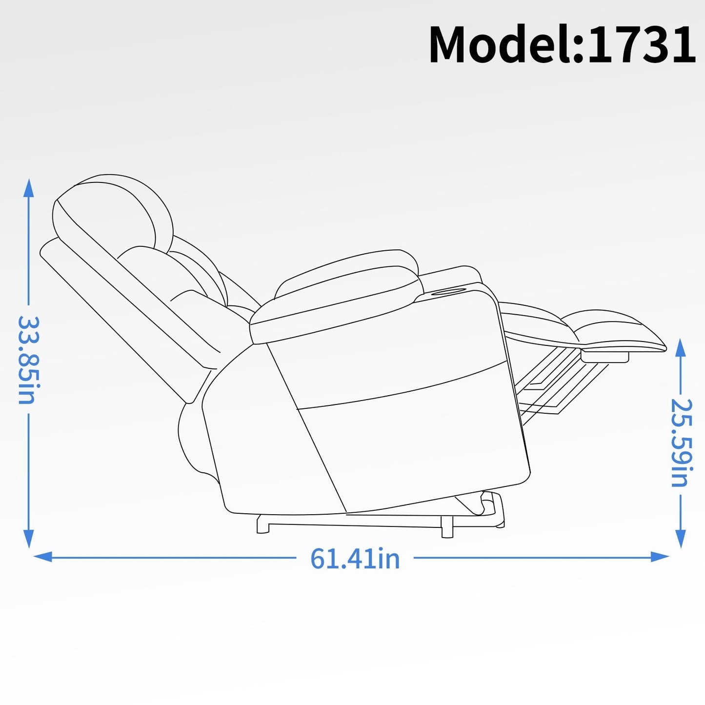 Lving Room Fabric Power Lift Recliner Chair for Elderly, Heavy Duty Motion Mechanism w/Massage and Lumbar Heating, Cup Holders