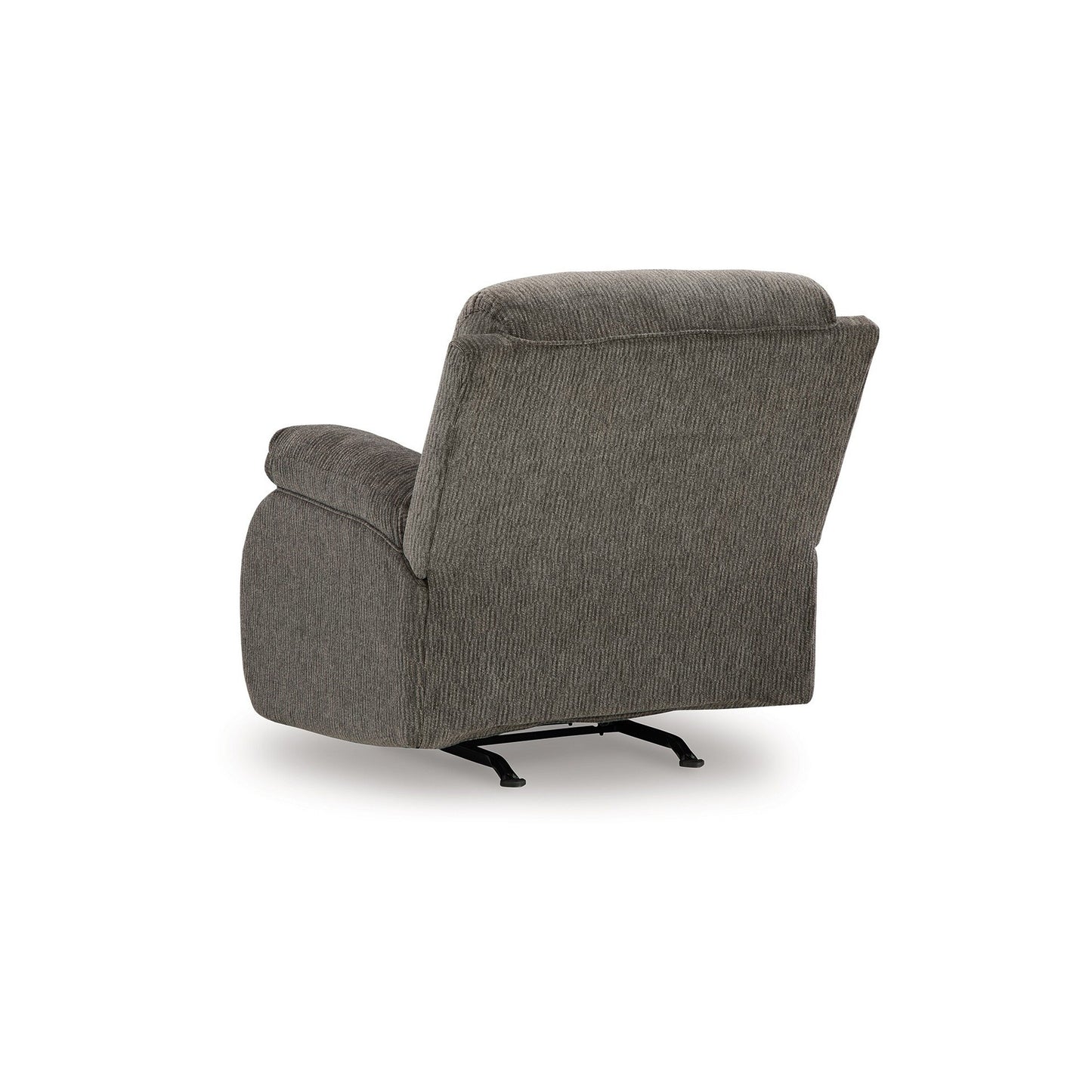 Lyla Manual Rocker Recliner Chair, Bustle Back, Brindle Gray Polyester