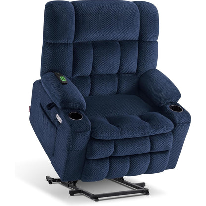 MCombo Dual Motor Power Lift Recliner Chair Sofa with Massage and Heat, Infinite Position, USB Ports, Fabric R7897