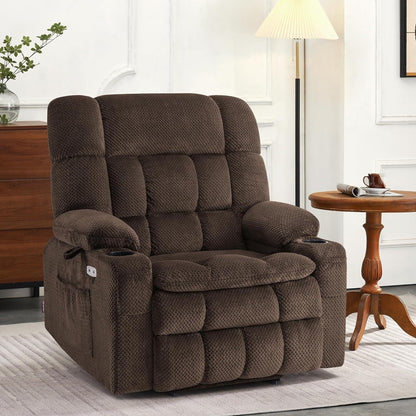 MCombo Dual Motor Power Lift Recliner Chair Sofa with Massage and Heat, Infinite Position, USB Ports, Fabric R7897