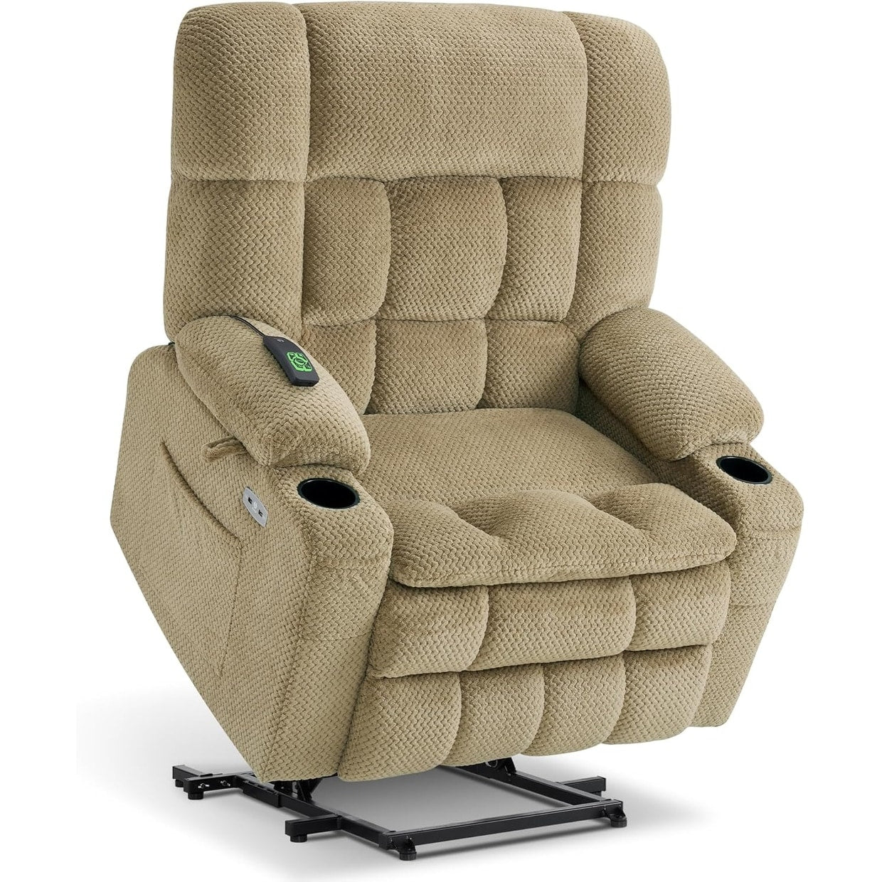 MCombo Dual Motor Power Lift Recliner Chair Sofa with Massage and Heat, Infinite Position, USB Ports, Fabric R7897