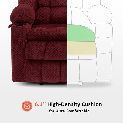 MCombo Dual Motor Power Lift Recliner Chair Sofa with Massage and Heat, Infinite Position, USB Ports, Fabric R7897