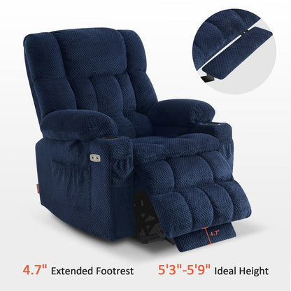 MCombo Dual Motor Power Lift Recliner Chair Sofa with Massage and Heat, Infinite Position, USB Ports, Fabric R7897