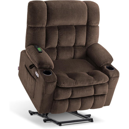 MCombo Dual Motor Power Lift Recliner Chair Sofa with Massage and Heat, Infinite Position, USB Ports, Fabric R7897