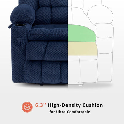 MCombo Dual Motor Power Lift Recliner Chair Sofa with Massage and Heat, Infinite Position, USB Ports, Fabric R7897