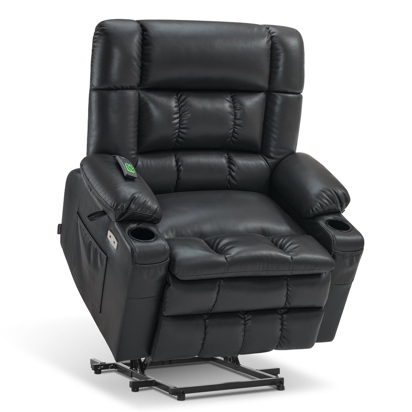 MCombo Dual Motor Power Lift Recliner Chair sofa with Massage and Heat, Infinite Position, Faux Leather R7897 (Medium-Wide)