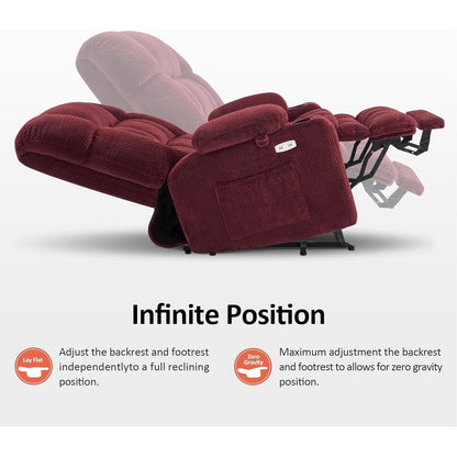 MCombo Dual Motor Power Lift Recliner Chair with Massage and Heat for Big People, Fabric R7891 (Large-Wide)