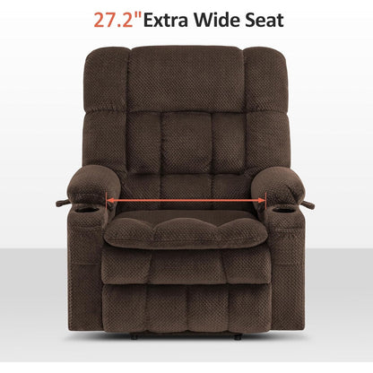 MCombo Dual Motor Power Lift Recliner Chair with Massage and Heat for Big People, Fabric R7891 (Large-Wide)
