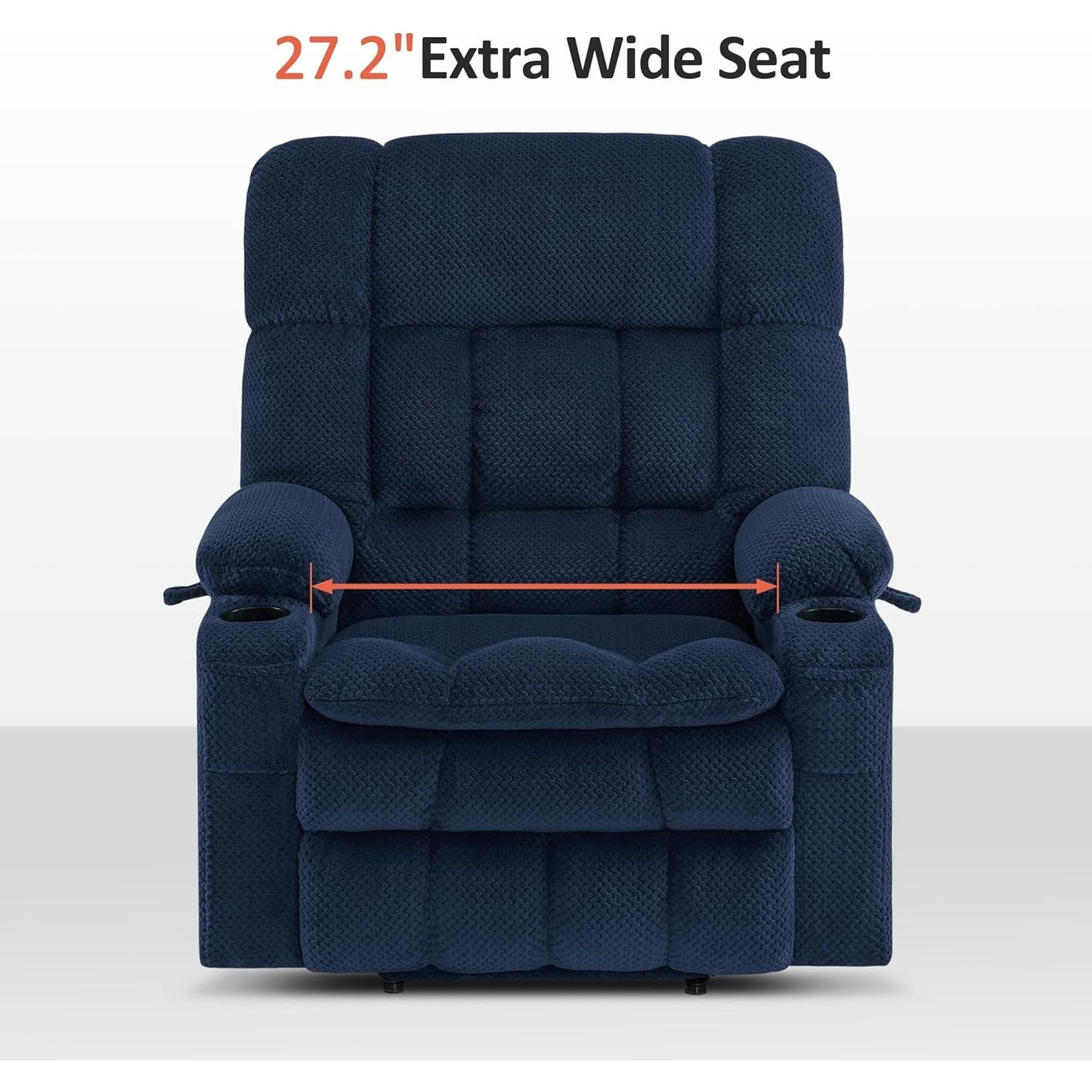 MCombo Dual Motor Power Lift Recliner Chair with Massage and Heat for Big People, Fabric R7891 (Large-Wide)