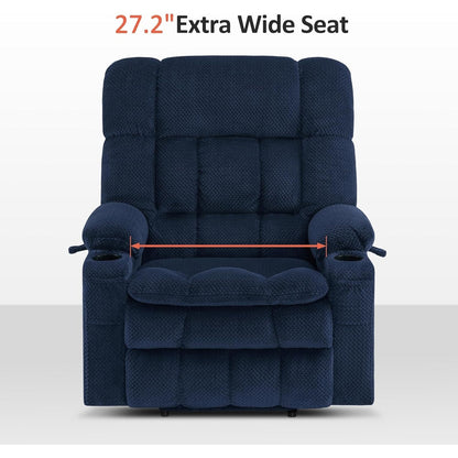 MCombo Dual Motor Power Lift Recliner Chair with Massage and Heat for Big People, Fabric R7891 (Large-Wide)