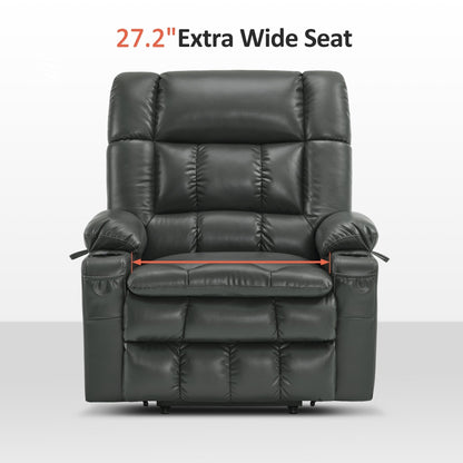 MCombo Dual Motor Power Lift Recliner Chair with Massage and Heat for Big People, Faux Leather R7891 (Large-Wide)