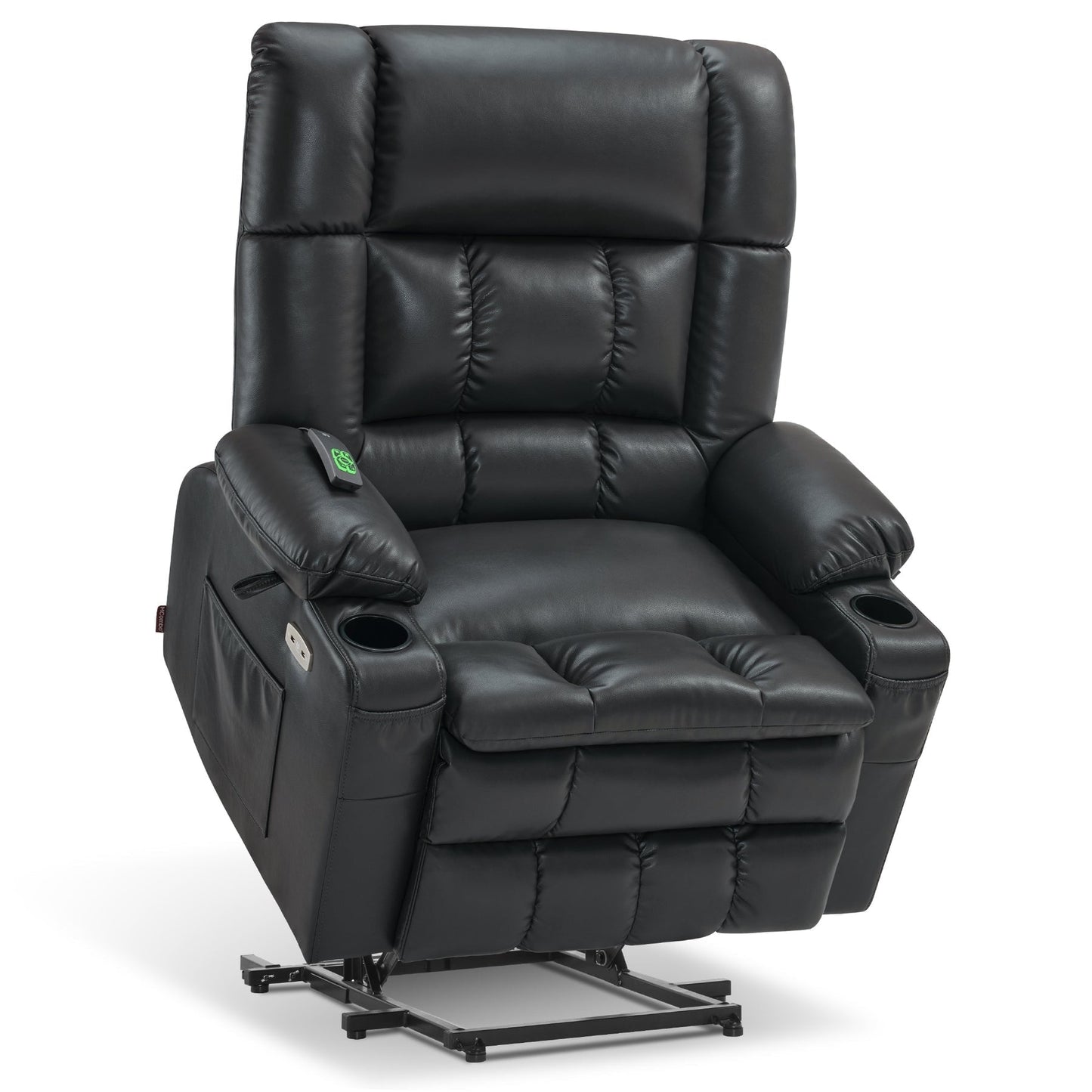 MCombo Dual Motor Power Lift Recliner Chair with Massage and Heat for Big People, Faux Leather R7891 (Large-Wide)