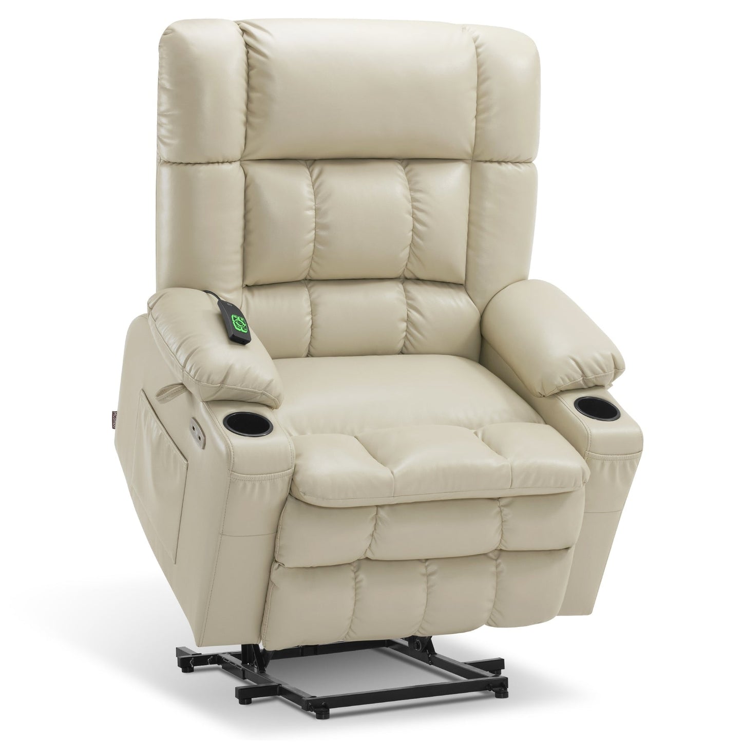 MCombo Dual Motor Power Lift Recliner Chair with Massage and Heat for Big People, Faux Leather R7891 (Large-Wide)