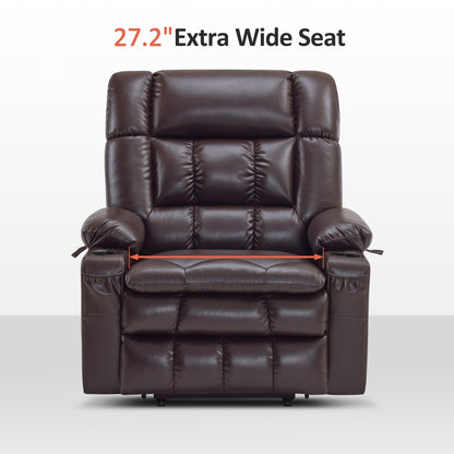 MCombo Dual Motor Power Lift Recliner Chair with Massage and Heat for Big People, Faux Leather R7891 (Large-Wide)