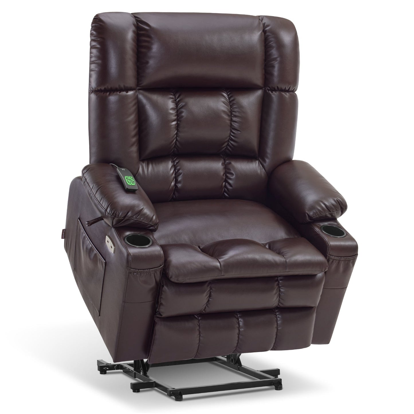 MCombo Dual Motor Power Lift Recliner Chair with Massage and Heat for Big People, Faux Leather R7891 (Large-Wide)