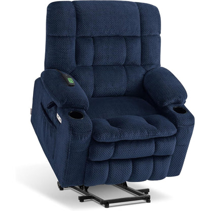 MCombo Dual Motor Power Lift Recliner Chair with Massage and Heat, Infinite Position, Fabric R7894 (Small-Wide)