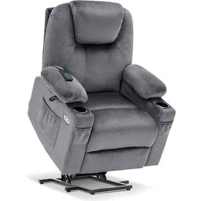 MCombo Electric Power Lift Recliner Chair Sofa with Massage and Heat, 3 Positions, USB Ports, Fabric 7040